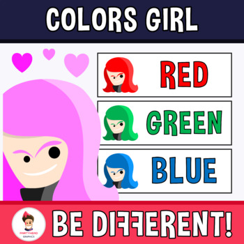 Preview of Colors Girl Clipart