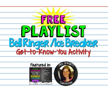 Preview of Back To School Beginning of the Year Free Playlist Icebreaker Activity