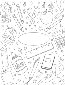 Preview of Back To School Binder Cover Coloring Sheet