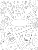 Back To School Binder Cover Coloring Sheet