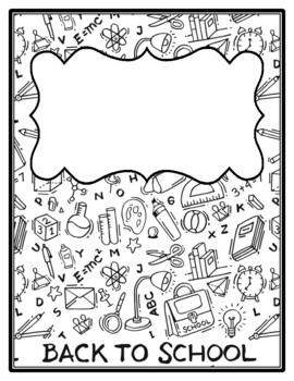 Preview of Back To School Binder Cover and Spines, Coloring Pages Back to School Binder Art