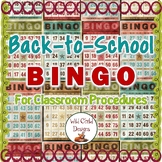 Back-To-School Bingo Game for Classroom Procedures
