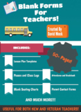 Back To School Blank Teacher Forms and Templates!