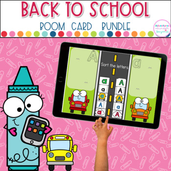 Preview of Back To School Boom Cards™ Bundle - Math and Literacy Centers