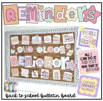 Preview of Back To School Bulletin Board | Positive Sticky Notes | Growth Mindset Display