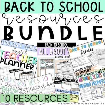 Preview of Back To School Bundle | 10 Resources | Digital and Printable