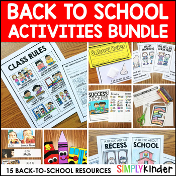 Preview of Back To School Activities For Kindergarten with Bulletin Boards Crafts & MORE