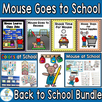 Preview of Back To School Bundle Adapted Books & Vocabulary Center Activities