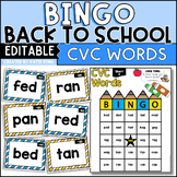 Back To School CVC Word BINGO Cards - No Prep Printable & 