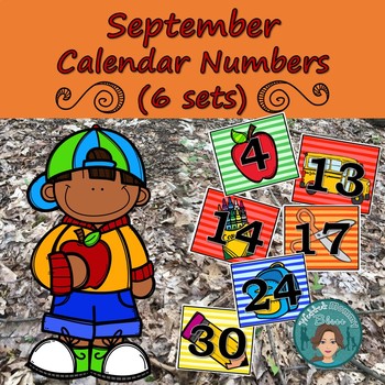 Preview of Back To School Calendar Numbers (6 sets) 1-31