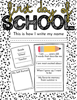 Preview of Back To School Chalkboard Letter Student Worksheet - EDITABLE