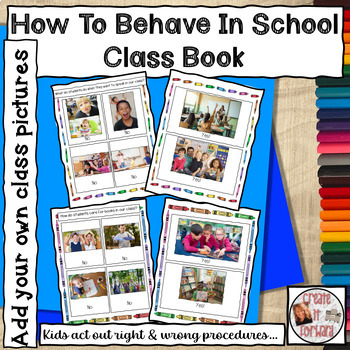 Preview of Back-To-School Class Book about How To Behave In School