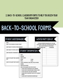 Back To School Classroom Forms