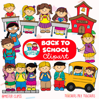 Back To School Clipart { MisterClips } by Mister Clips | TpT