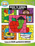 Back To School Color By Code Clipart {Zip-A-Dee-Doo-Dah Designs}
