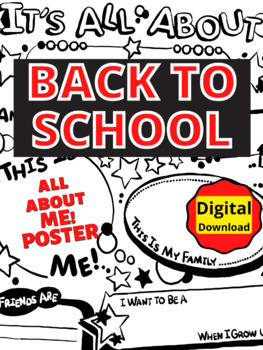Preview of Back To School! Color Your Own All About Me Star of The Week Poster! PDF