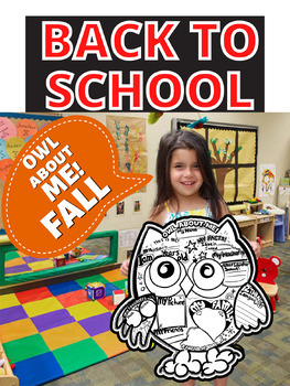 Preview of Back To School! Color Your Own OWL / WHO All About Me Poster!