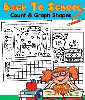 Preview of Back To School Count & Graph Shapes Activity Pages worksheets math