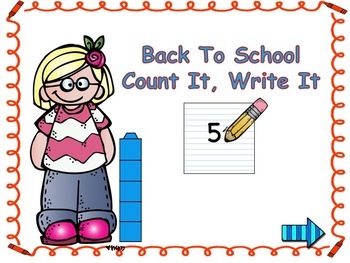 Preview of Back To School Count It, Write It 0-10 Digital Math Station