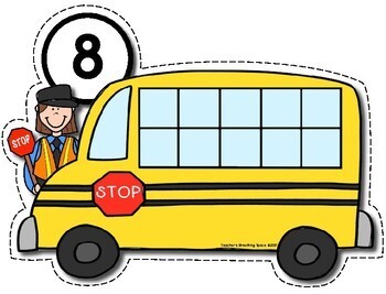 Back-To-School Counting Mats 1-10 --- School Bus Counting Mats with