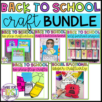 Back To School Crafts BUNDLE by MadeForFirstGrade | TPT