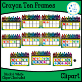 Back To School Crayon Ten Frames Clipart