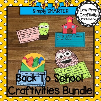 Back To School Cut And Paste Writing Craftivities Bundle by Simply SMARTER