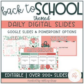 Preview of Back To School Daily Slides | Back to School Edition | Digital Slides | Editable