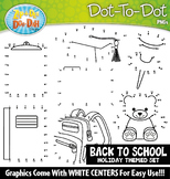 Back To School Day Dot-To-Dot Clipart {Zip-A-Dee-Doo-Dah Designs}