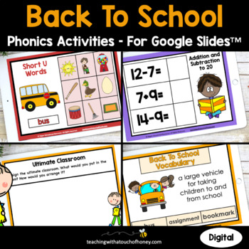 Preview of Back To School Activities | First Week of School Activities | Digital
