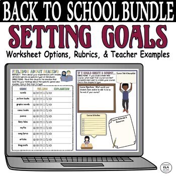Preview of Back To School Activities Setting Goals BUNDLE Middle School High School Work