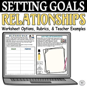 Preview of Back To School Activities Setting Goals Relationships Middle School High School