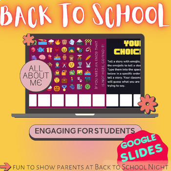 Preview of Back To School | Digital Google Slides | This or That Game | All About Me