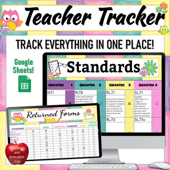 Preview of Back To School Digital Teacher Planner Data Tracker 2020-2021