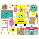 Back To School Doodle Clipart Set - Instant Download