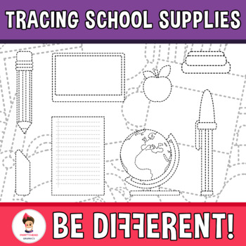 Tracing School Supplies Clipart Fine Motor Skills Pencil Control Back ...