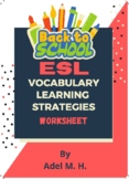 Back To School ESL Vocabulary Learning Strategies
