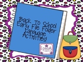 Back to School Early Language File Folder Activities