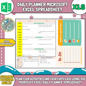 Preview of Back To School Ease Digital Daily Planner Excel Spreadsheets #FSSparklers23