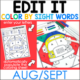 Editable Color by Code - Letters - Back To School