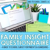 Back To School Editable Google Form Family Insight Parent 