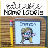 Back To School Editable Name Tags for Book Bins - Target A
