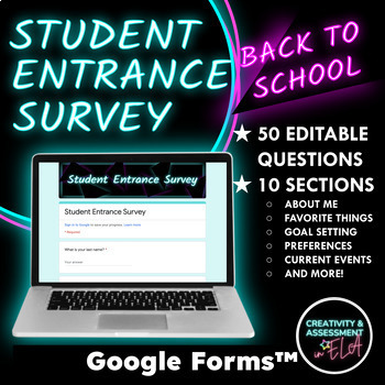 Preview of Back To School Entrance Survey | Getting To Know You, Goal Setting Google Forms™