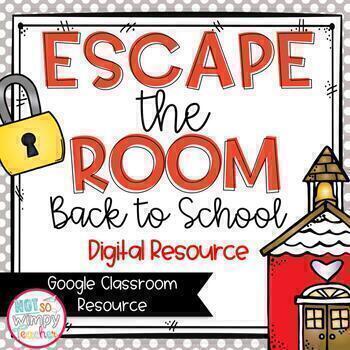 Preview of Back To School Escape Room for Google Classroom - DIGITAL