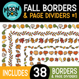 Back To School FALL AUTUMN BORDERS & Page Dividers - Set 1