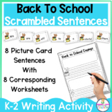 Back To School FUN Building Sentences Writing Center Activity