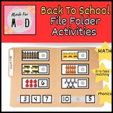 AUGUST File Folder Activities | Back To School | Math, ELA