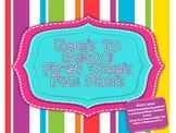 Back To School First Week of Fun Packet