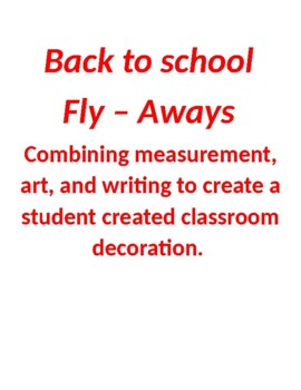 Preview of Back To School Fly-Away - Measurement, art, and fun in one!