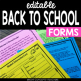 Back To School Forms {EDITABLE}